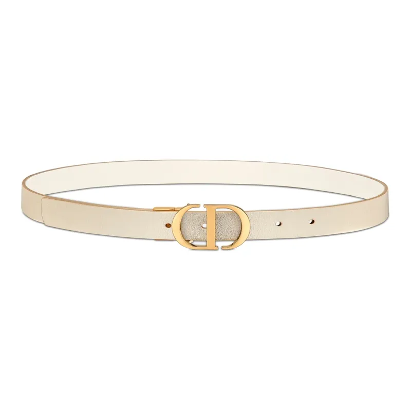 DIOR Double Sided Milk White Cow Leather Belt Width 2cm-0