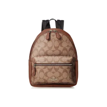 COACH Leather Backpack Mini Women's Brown