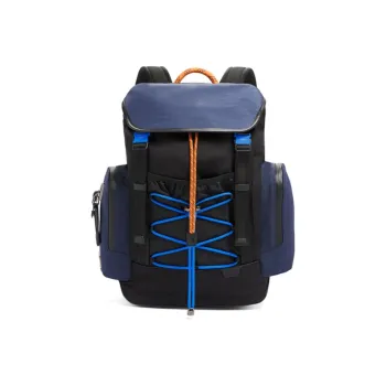 TUMI Nylon Canvas Backpack Unisex Black/Navy