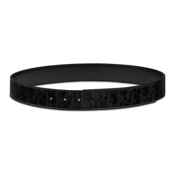 DIOR Cow Leather Belts Unisex Black Width 3.5CM