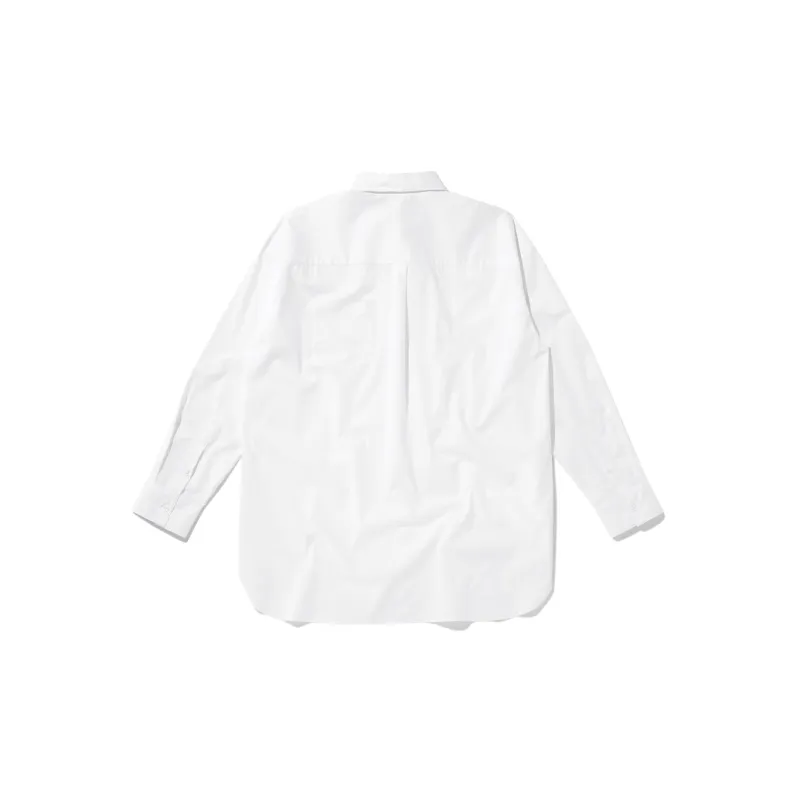 PEACEBIRD MEN x RUIKEHEMODI Solid Color Stripes Creative Shirt Spring Summer Fall And Winter Unisex White-1
