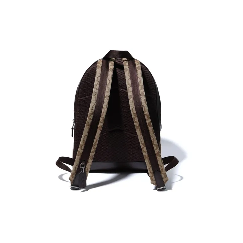 BAPE BLACK COACH A Collaboration Cow Leather PVC Backpack Unisex Coffee-2