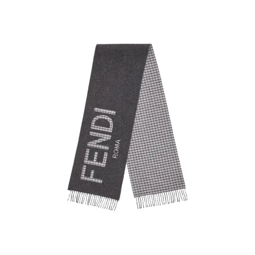 FENDI Knit Scarf Unisex Gray