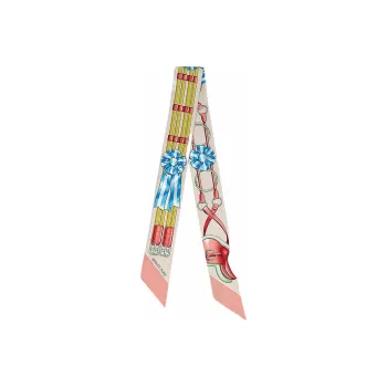 HERMES Silk Scarves Women's Pink Beige
