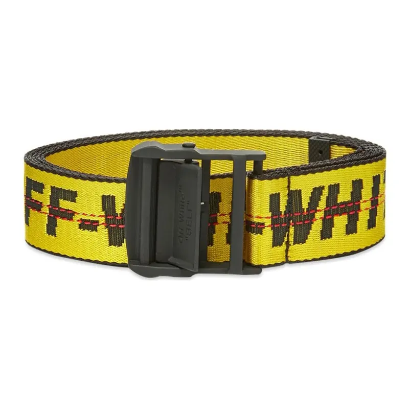 OFF-WHITE Leather Belts Unisex Bright Yellow-0