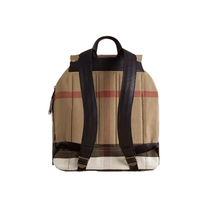 Burberry Canvas With Leather Backpack Regular Men's Yellow Brown-1