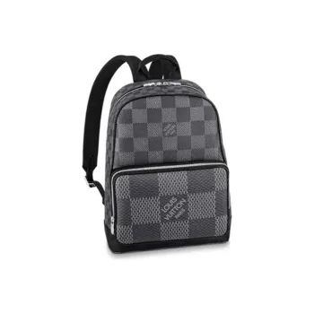 LOUIS VUITTON CAMPUS Coated Canvas Backpack Men's Gray