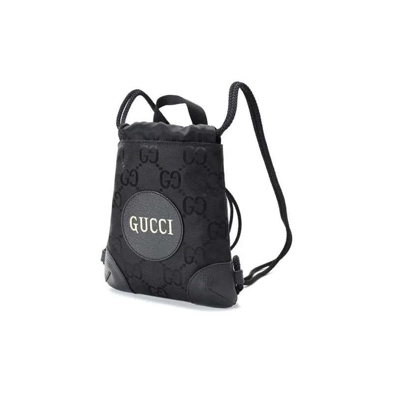 GUCCI Nylon With Leather Backpack Men's Black-1