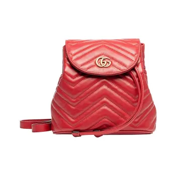 GUCCI GG Marmont Quilted Leather Backpack Mini Women's Red