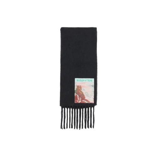 Maison Kitsune Knit Scarves Unisex Black