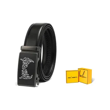 FREE RABBITⅡ Genuine Leather Automatic Buckle Belt Men's Cow Leather Belt Men's