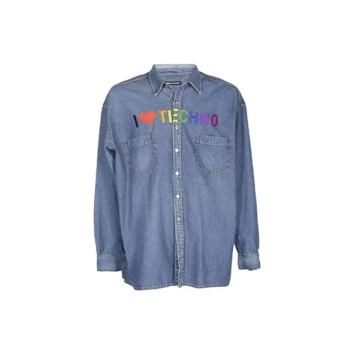 Balenciaga Shirts Men Blue