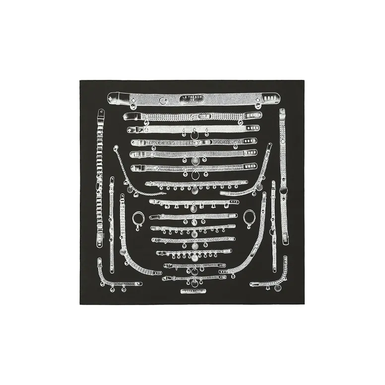 HERMES Silk Scarves Women's Black-0