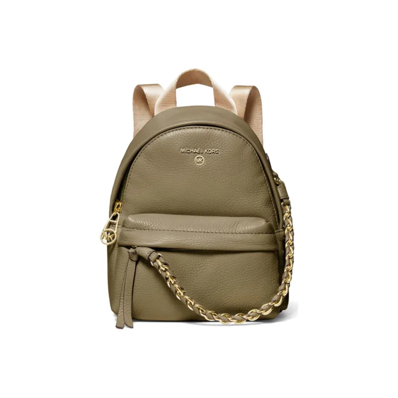 MICHAEL KORS Slater Cow Leather Backpack Women's Army Green-0