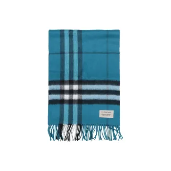 Burberry Knit Scarves Unisex Turquoise