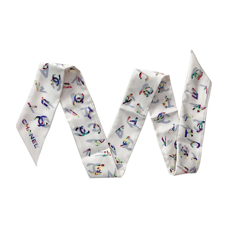 CHANEL Silk Scarves Women's White-0