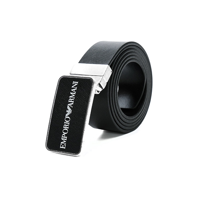 EMPORIO ARMANI Belt Revolving Reversible Black Embossed x