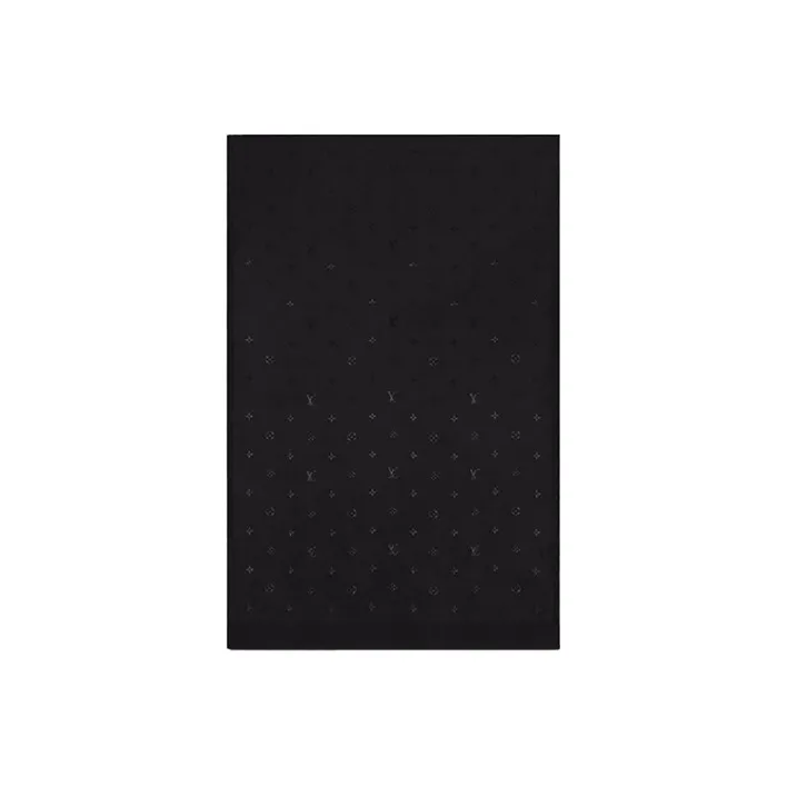 LOUIS VUITTON Silk Scarves Unisex Black-1