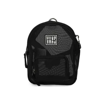 Vans Canvas 3 in 1 Shoulder Bag, Crossbody Bag, Backpack Regular Unisex Black Transparent