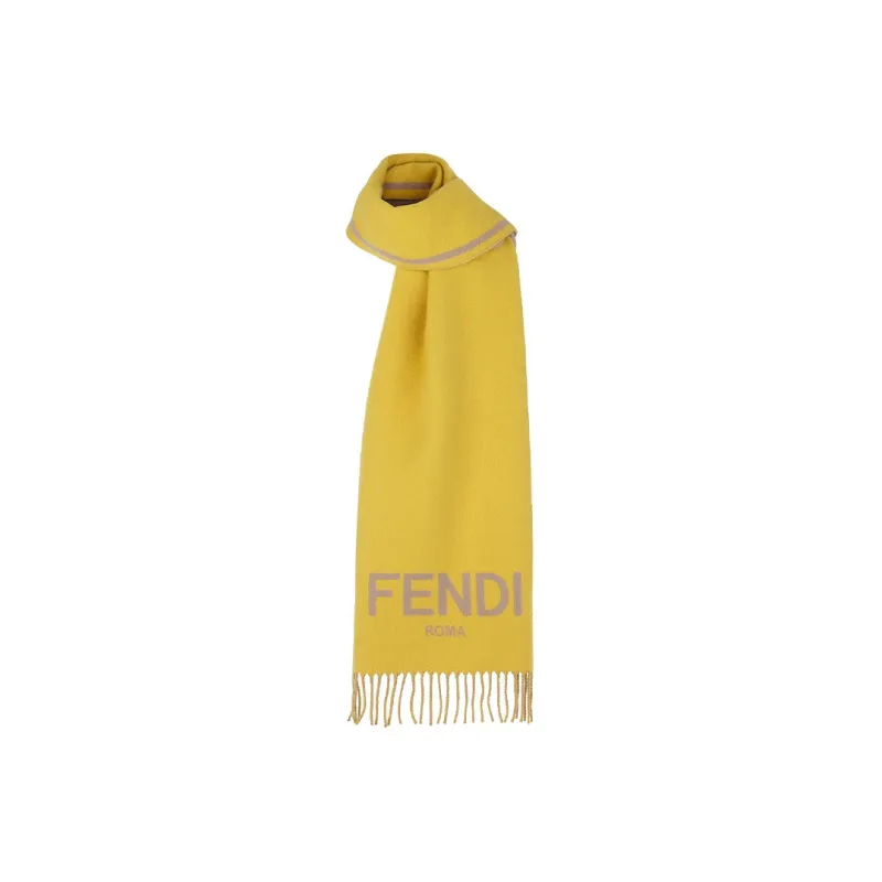FENDI Knit Scarves Unisex Yellow-1