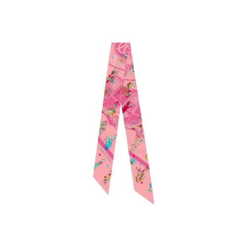 HERMES Silk Scarves Women's Pink