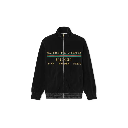 Gucci Chenille Embroidered Track Jacket Black