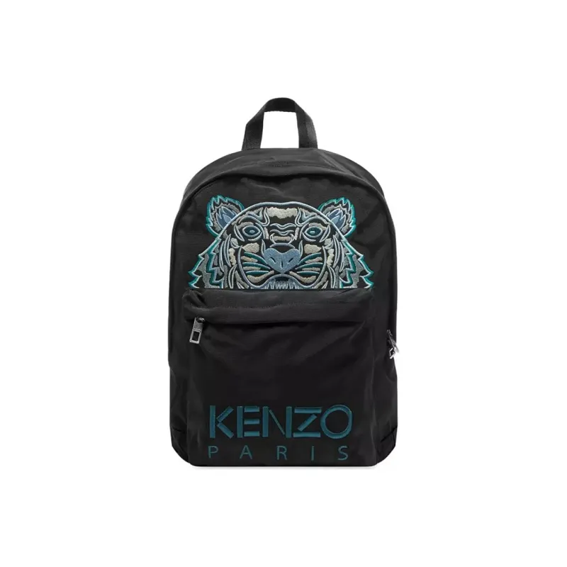KENZO Nylon Backpack Men's Black/Blue/Green Label-0