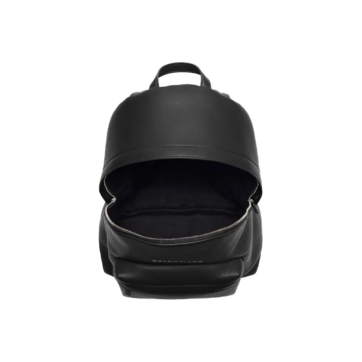 Balenciaga Natural Grain Cow Leather Backpack Women's Black-3