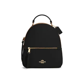COACH Jordyn Coated Canvas Zip Closure Casual Backpack In Peacock Green Multicolor Large Size Women's Black