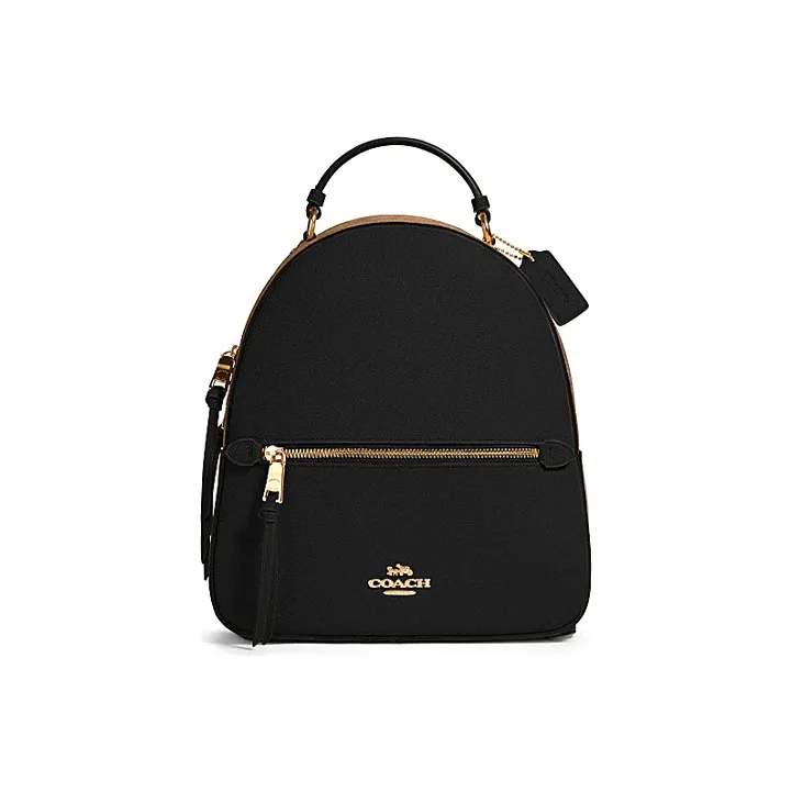 COACH Jordyn Coated Canvas Zip Closure Casual Backpack In Peacock Green Multicolor Large Size Women's Black-0