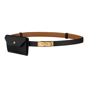HERMES Kelly Leather Belts Unisex