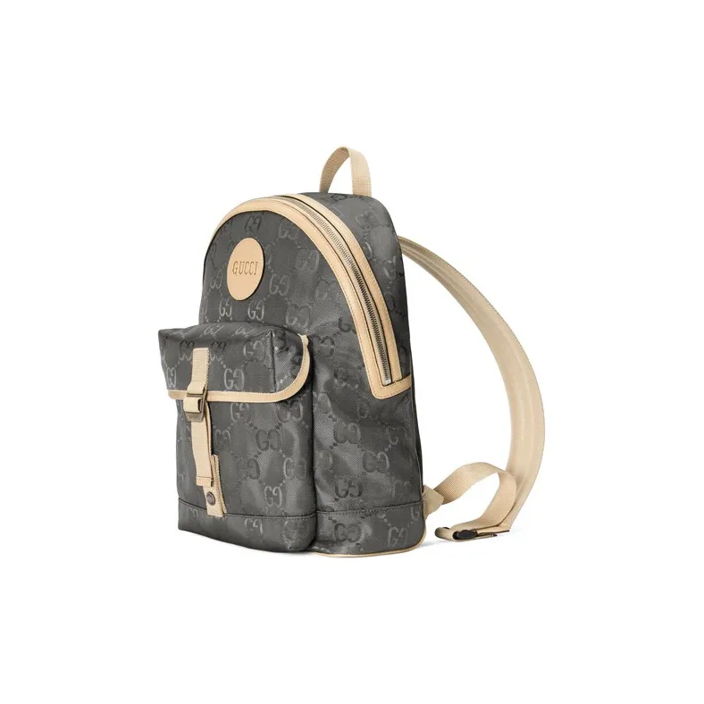 GUCCI Off The Grid Nylon Fabric Backpack Unisex Dark Gray/Beige-1