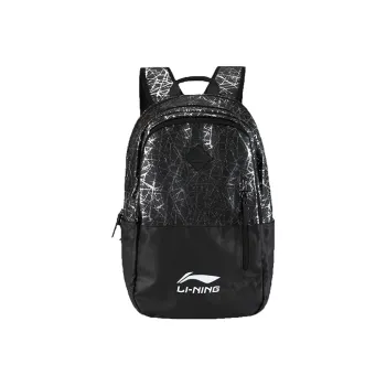 LiNing Fabric Tennis Bag Sports Bag Badminton Bag Backpack Unisex Black Silver