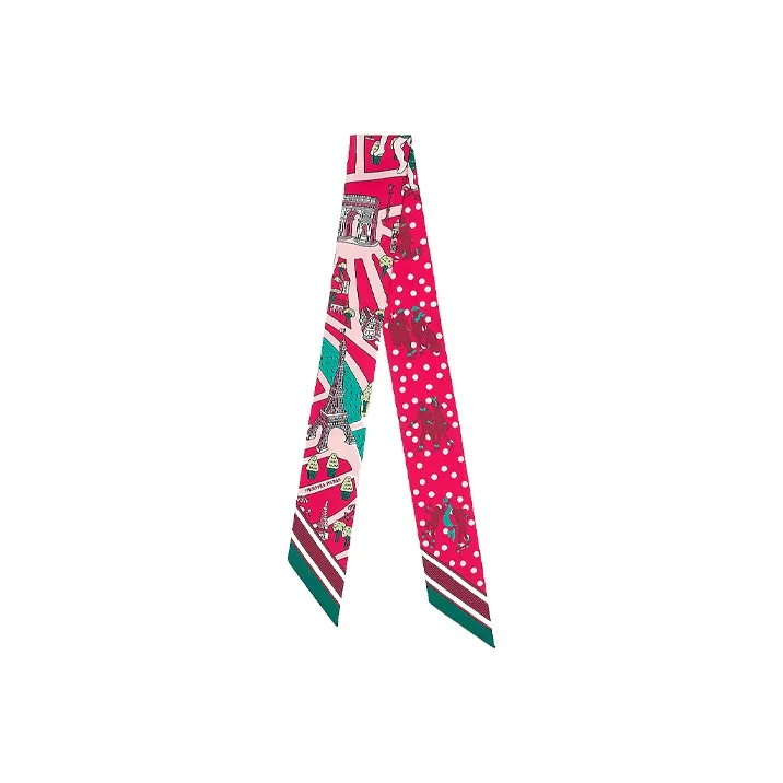 HERMES Small Silk Scarves Women's Fuchsia-0
