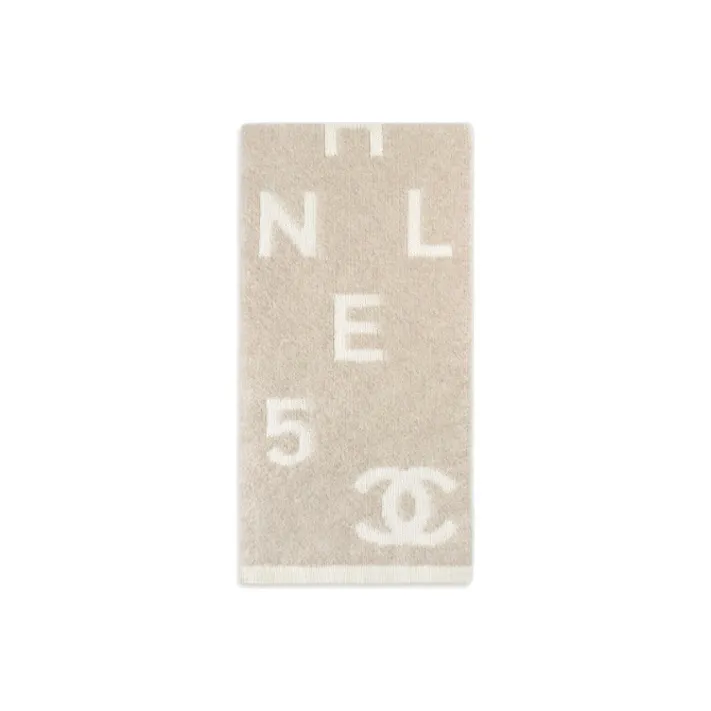 CHANEL Knit Scarves Women's Ecru-0
