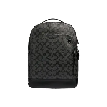 COACH Graham Canvas With Calfskin Backpack Large Size Men's Black Monogram