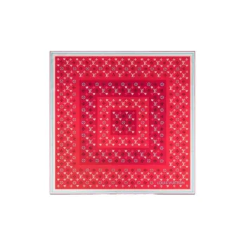 LOUIS VUITTON Silk Silk Scarf Women's Rose Red