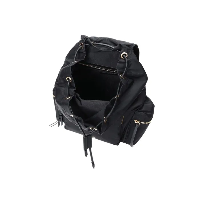 Burberry Polyamide Leather Backpack Large Size Women's Black-4
