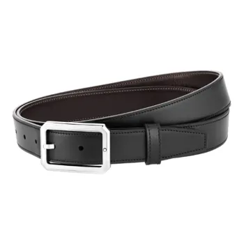MONTBLANC Leather Belts Men's Black/Brown Width 3CM