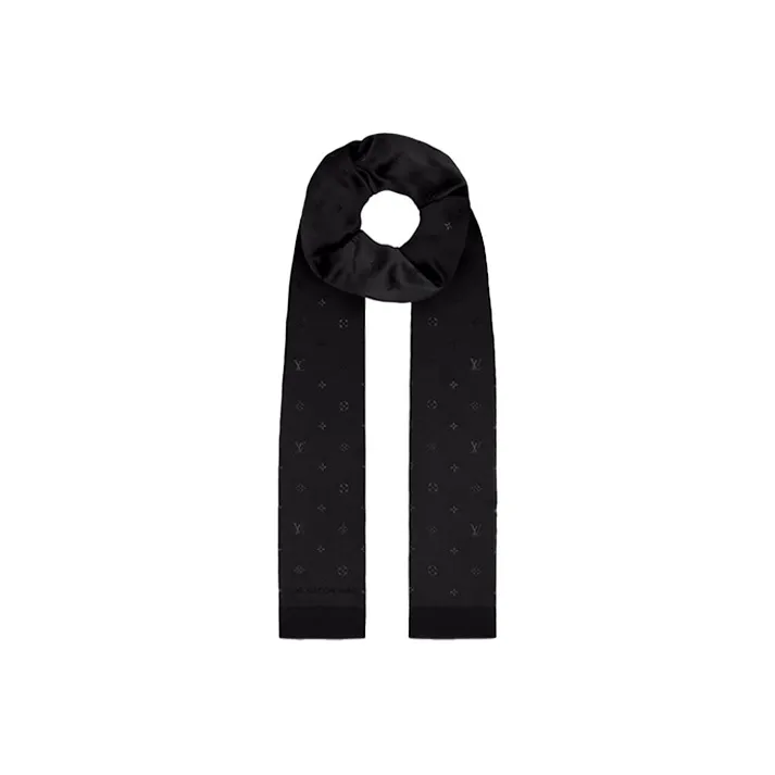 LOUIS VUITTON Silk Scarves Unisex Black-0