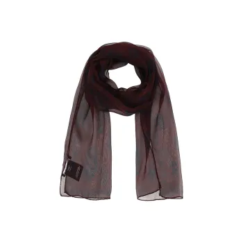 Alexander McQueen Silk Scarves Unisex Dark Red With Blue Base