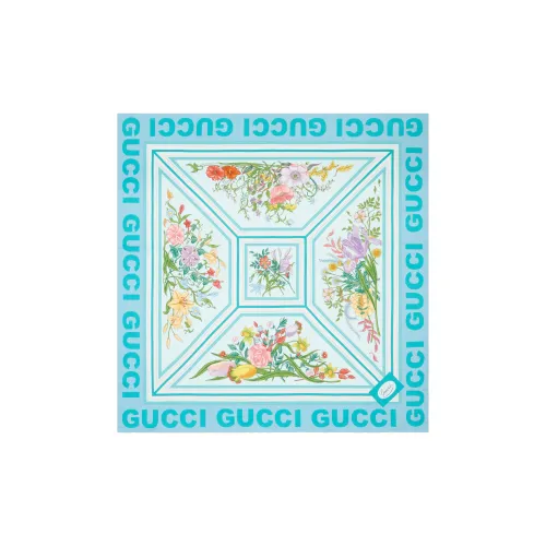 GUCCI Silk Scarves Women's Blue