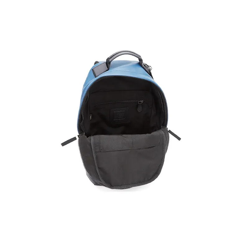 COACH Edge Smooth Calf Leather Backpack Men's Blue Multicolor-4