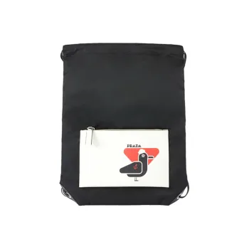 PRADA Polyamide Backpack Men's Black & White