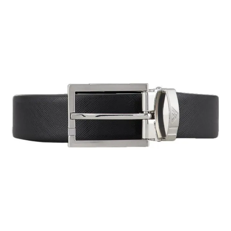 EMPORIO ARMANI Reversible Belt In Two tone Leather With All over Embossed Eagle-0