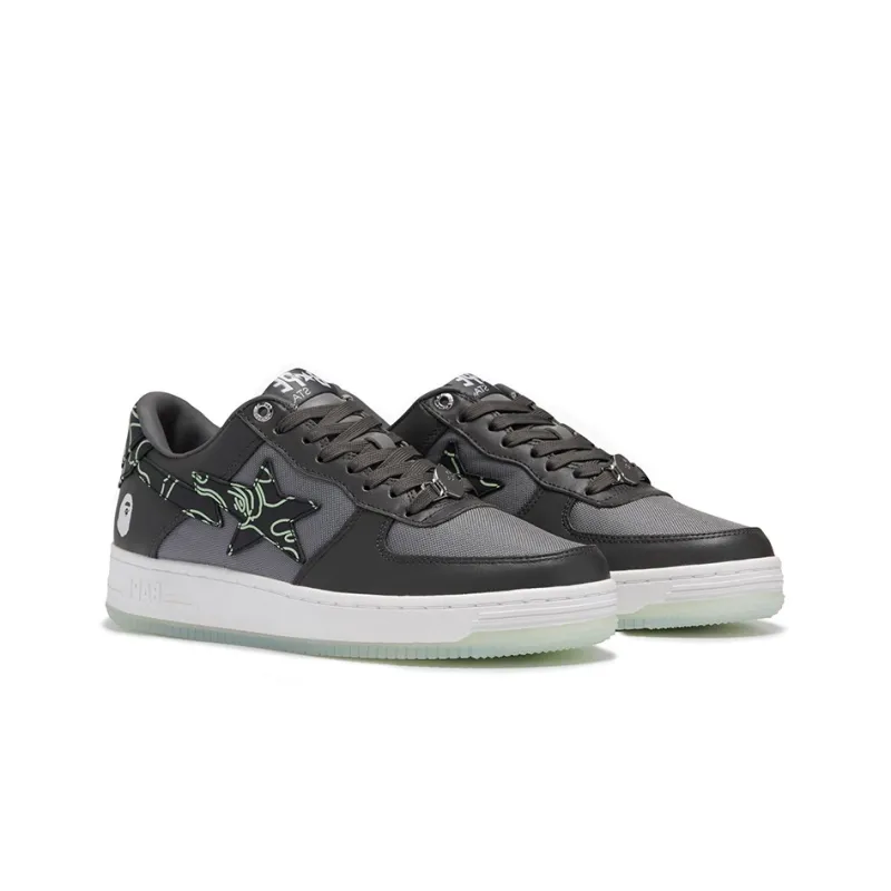 BAPE A BATHING APE Bape Sta Text Code Camo Charcoal-1