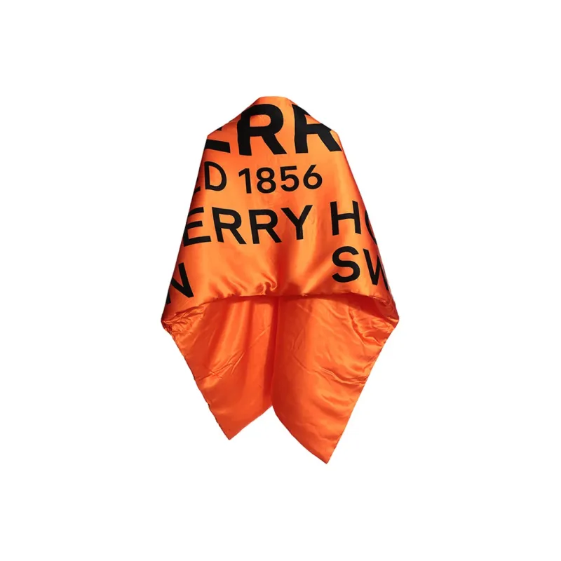 Burberry Silk Scarves Unisex Black, Orange-3