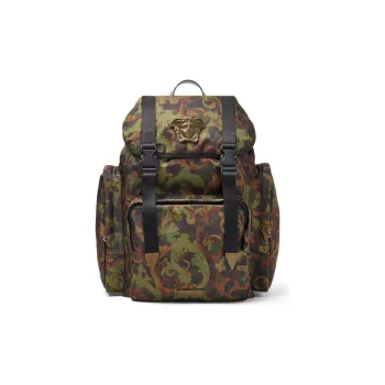 VERSACE La Medusa Polyamide Backpack Men's Black & Green