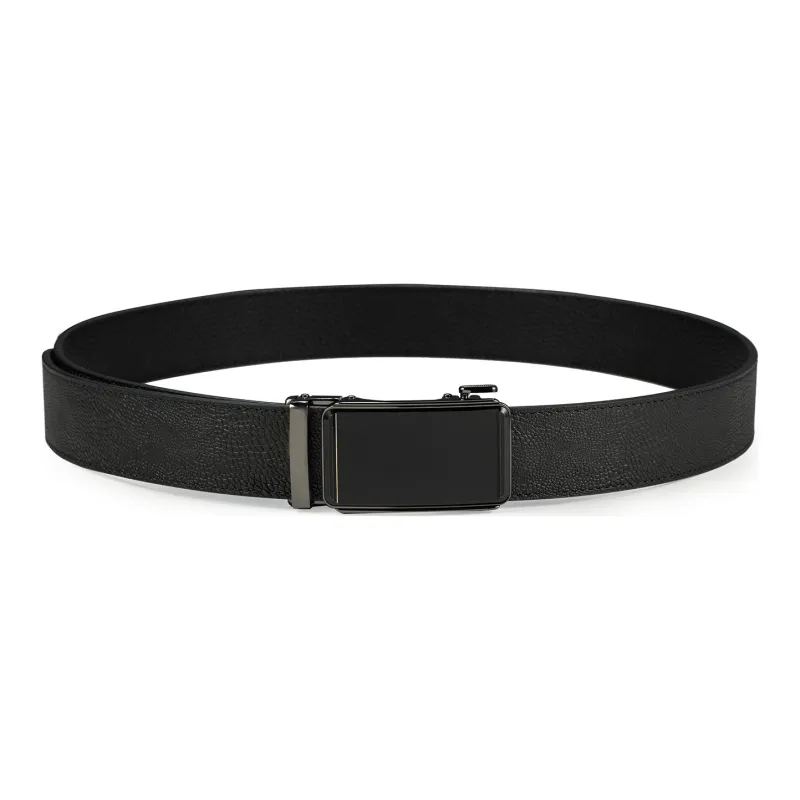 OMT Svens Collection Automatic Buckle Genuine Leather Suit Trouser Includes Dad Belt Men's Black-1
