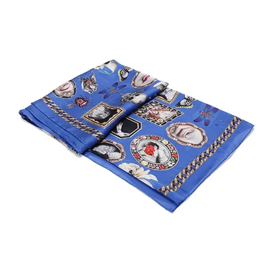 Alexander McQueen Silk Scarves Women's Blue Multicolor-3